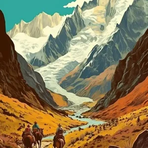 While Supplies Last Salkantay Trek Peru Vintage Travel Illustration