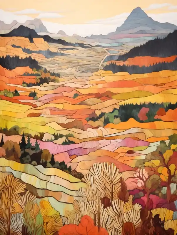 Certified Autumn National Park Painting Runion National Park France 1