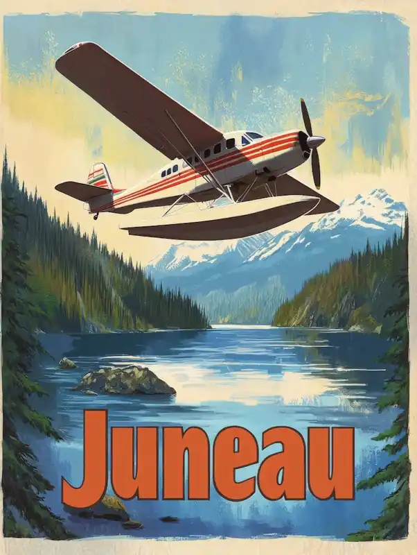 Aihrgdesign A 1970s Inspired Travel Poster For Juneau Depicti D0a961eb 89a7 414a Ad58 90f0b935b21a 0 Flash Sale