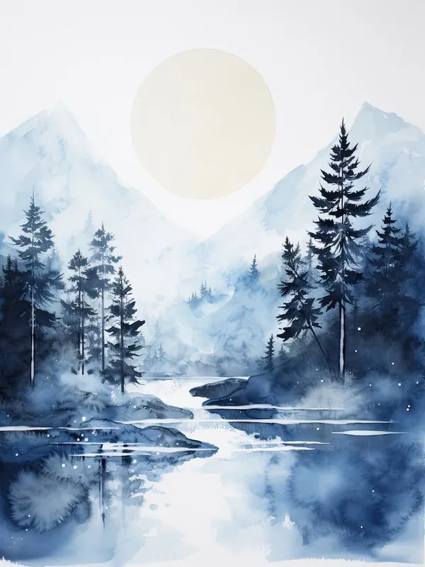 Watercolour Of Jiuzhaigou ValleyChina 1 Hot Deal