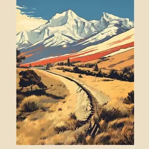 W Trek Chile Vintage Hiking Travel Poster Express Delivery