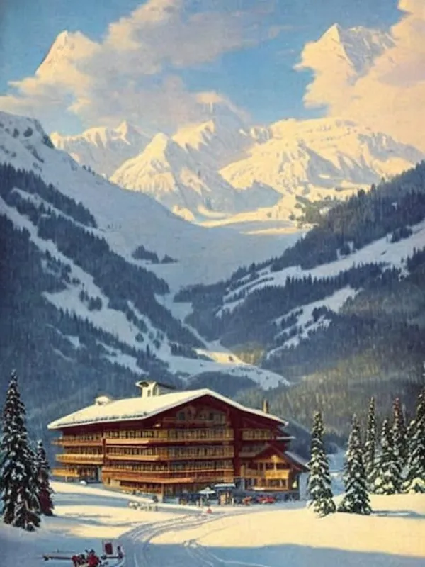 Get Yours Le Grand Bornand, France Ski Resort Vintage Landscape 3 Skiing Poster