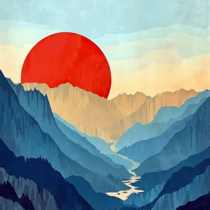 Sunset In The Mountains, Minimalism Affordable
