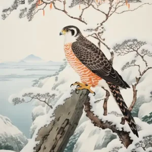 Winter Bird Painting Falcon 2 Free Delivery