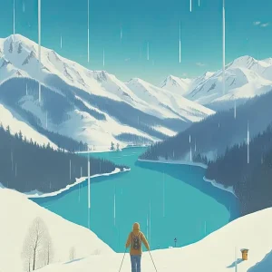 Viral HakubaNagano, Japan, Ski Resort Illustration 0 Simple Style