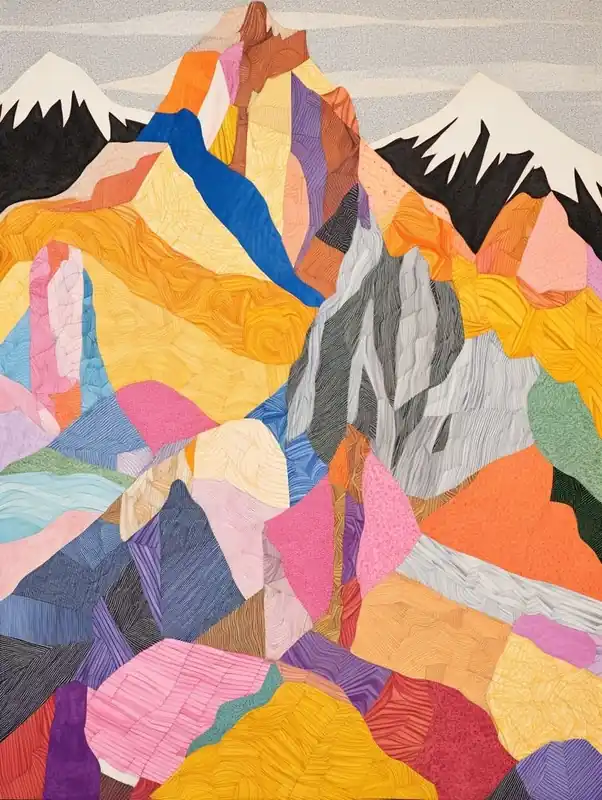 Mount Washington United States 3 Colourful Mountain Illustration Free Shipping