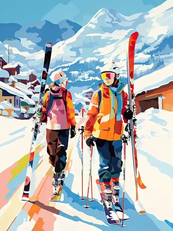 Steamboat Ski ResortColorado Usa, Ski Resort Illustration 2 Buy Today