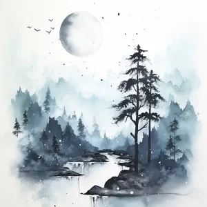 Watercolour Of Sinharaja Forest ReserveSri Lanka 1 Free Shipping