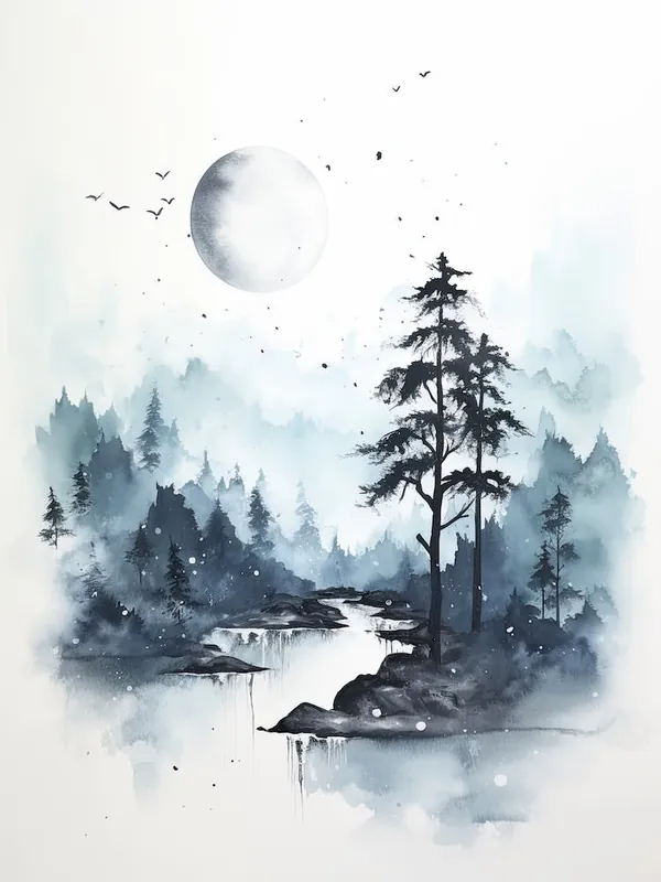 Watercolour Of Sinharaja Forest ReserveSri Lanka 1 Free Shipping