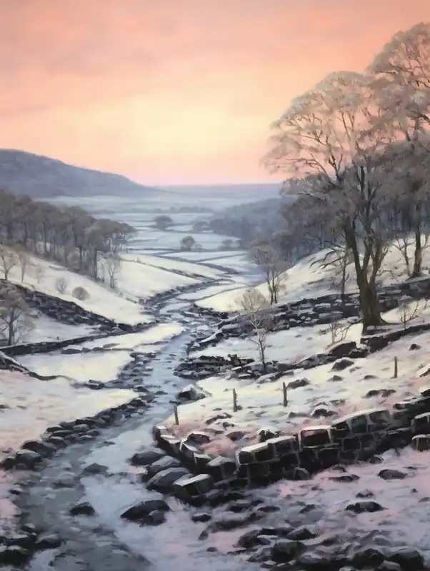 Grab Now Dreamy Winter Painting Brecon Beacons National Park Wales 3