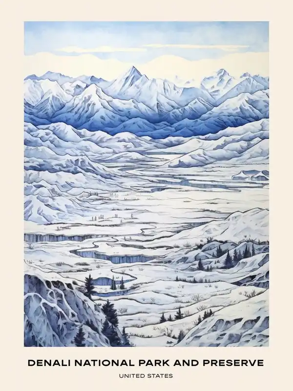 Denali National Park And Preserve United States Of America 4 Poster Limited Edition