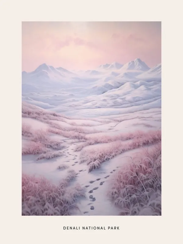 Authentic Dreamy Winter National Park PosterDenali National Park United States 4