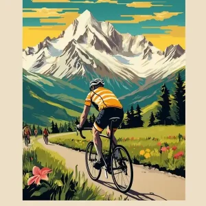 Tour De Mont Blanc France 11 Vintage Cycling Travel Poster Luxury
