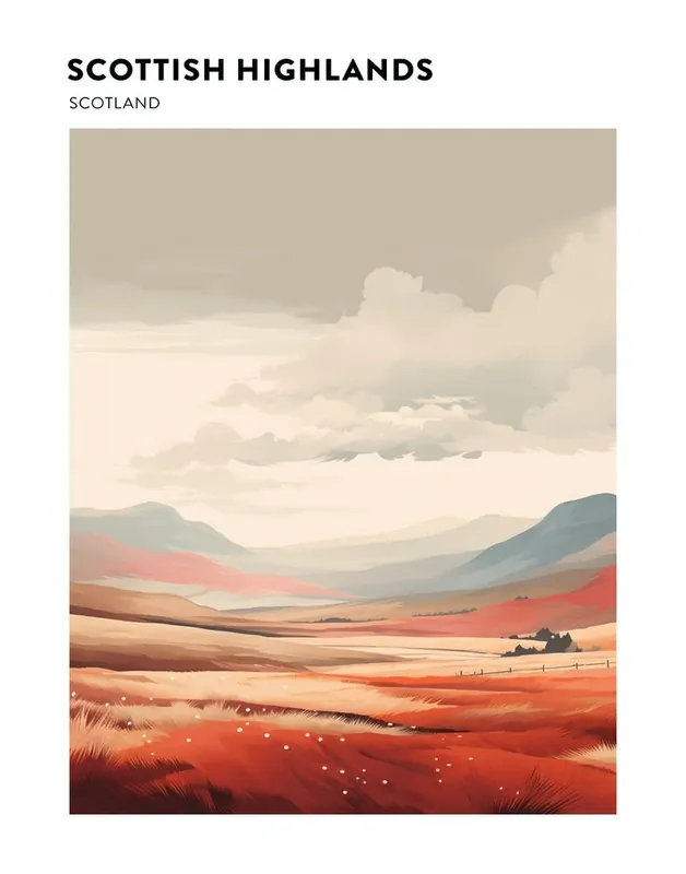 Scottish Highlands Scotland 2 Hiking Trail Landscape Poster Sale