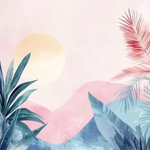 Watercolor Tropical Background 2 Brand New