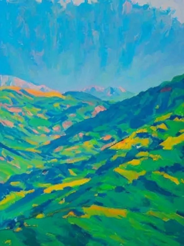 New Arrival Écrins National Park France Blue Oil Painting 1