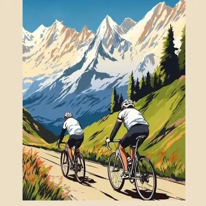 Viral Tour De Mont Blanc France 7 Vintage Cycling Travel Poster