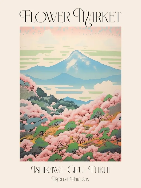 Flower Market Mount Hakusan In Ishikawa Gifu Fukui, Japanese Landscape 1 Poster Top Pick