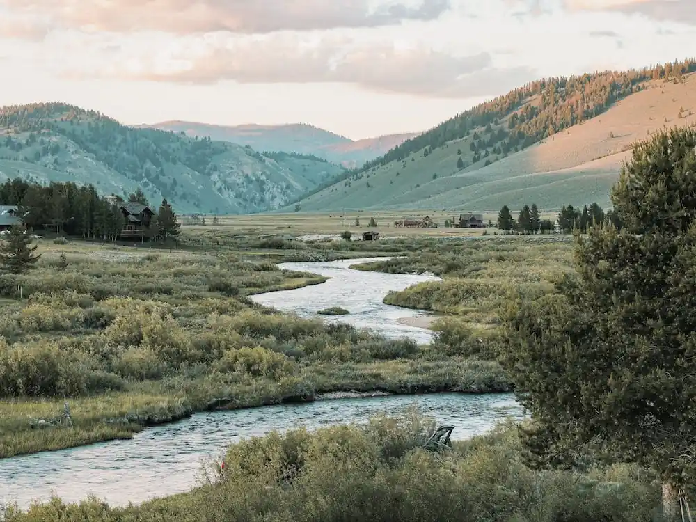 Creek Through Mountain Valley Certified