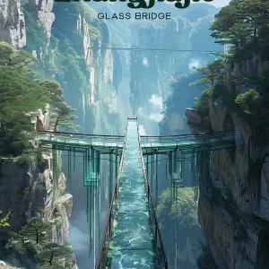 Trending Zhangjiajie Glass Bridge Tourist Destination Travel Art Illustration