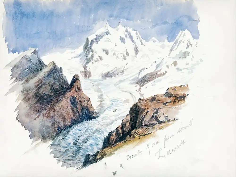 Monte Rosa From Hornli, Zermatt From Splendid Mountain Watercolours Sketchbook (1870), John Singer Sargent Time-Limited