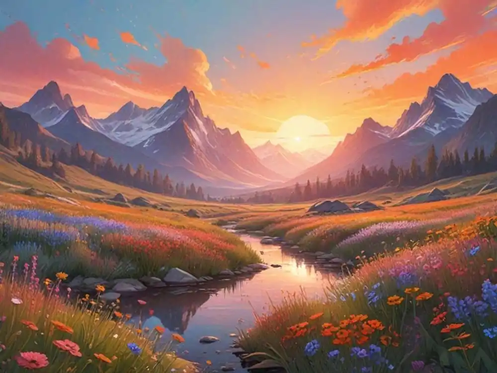 Direct From Manufacturer Sunset In The Mountains 5
