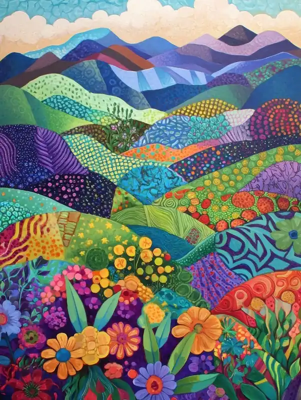 Colorful Mountain Landscape 13 Crafted