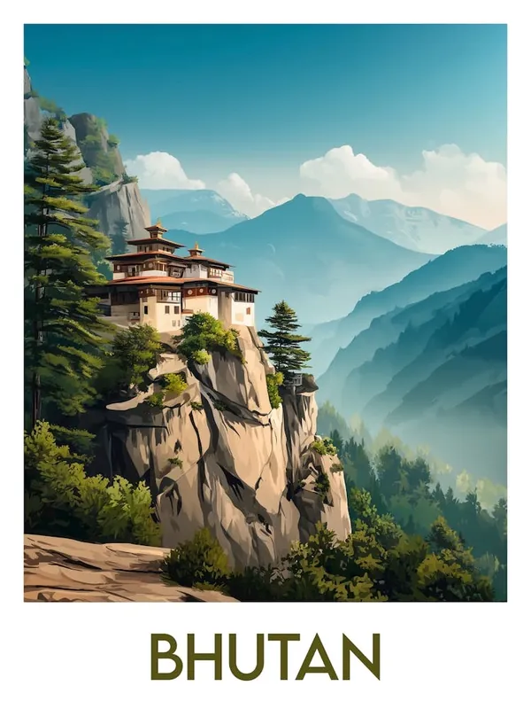 No Minimum Order Affiche de voyage Bhutan