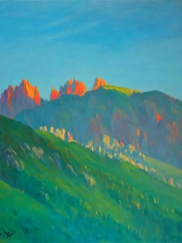 Certified Dolomiti Bellunesi National Park Italy Blue Oil Painting 1