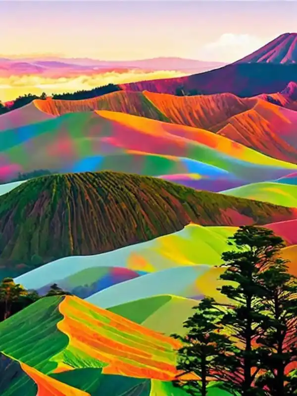 Bromo Tengger Semeru National Park Indonesia Abstract Colourful Bargain