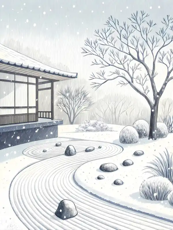 Best Price Minimalist Ink Sketch Of A Gentle Snowfall Over