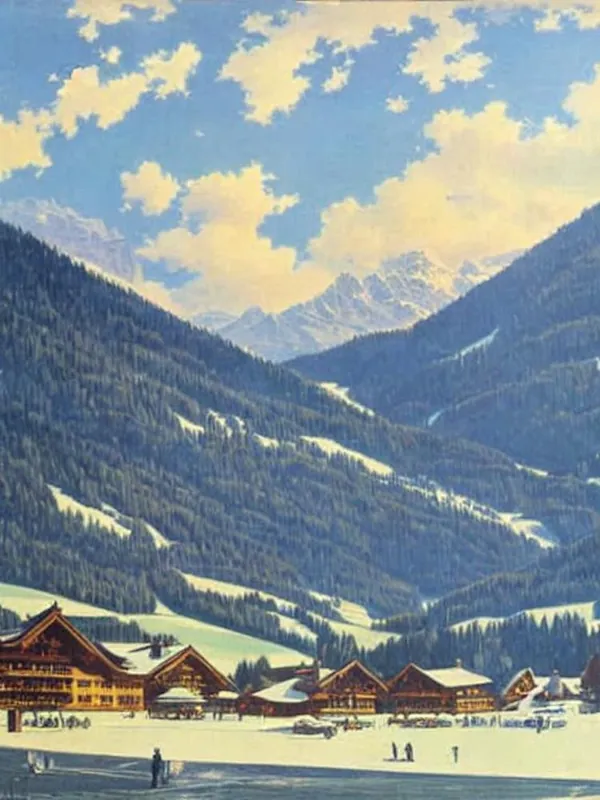 Gstaad, Switzerland Ski Resort Vintage Landscape 1 Skiing Poster Exclusive