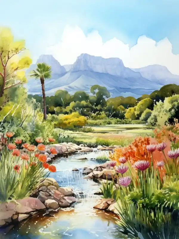 Buy Online Kirstenbosch Botanical Garden South Africa Watercolour 4