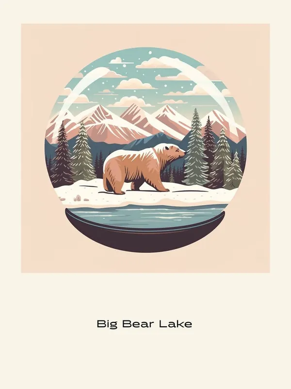 Get Yours Big Bear Lake California Snowglobe Poster