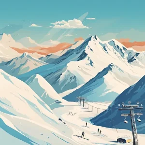 Viral GudauriGeorgia, Ski Resort Illustration 0 Simple Style