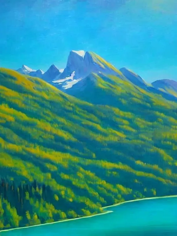 Triglav National Park Slovenia Blue Oil Painting 1 Secure Checkout