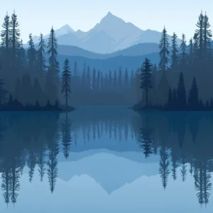 Wholesale Lake With Trees And Mountains