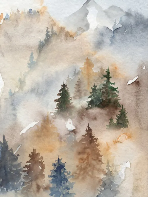 Markdown Watercolor Of Pine Trees 1