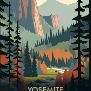 Special Offer Yosemite National Park Vintage Travel Poster 12