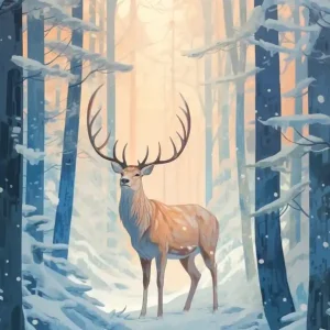 Winter Elk 3 Illustration Best Choice