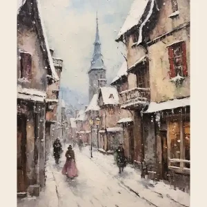 Vintage Winter Painting Poster Bavaria Germany 1 Shop Now