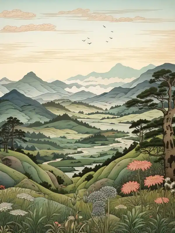 Place Order Aso Kuju National Park In Kumamoto, Ukiyo E Drawing 2