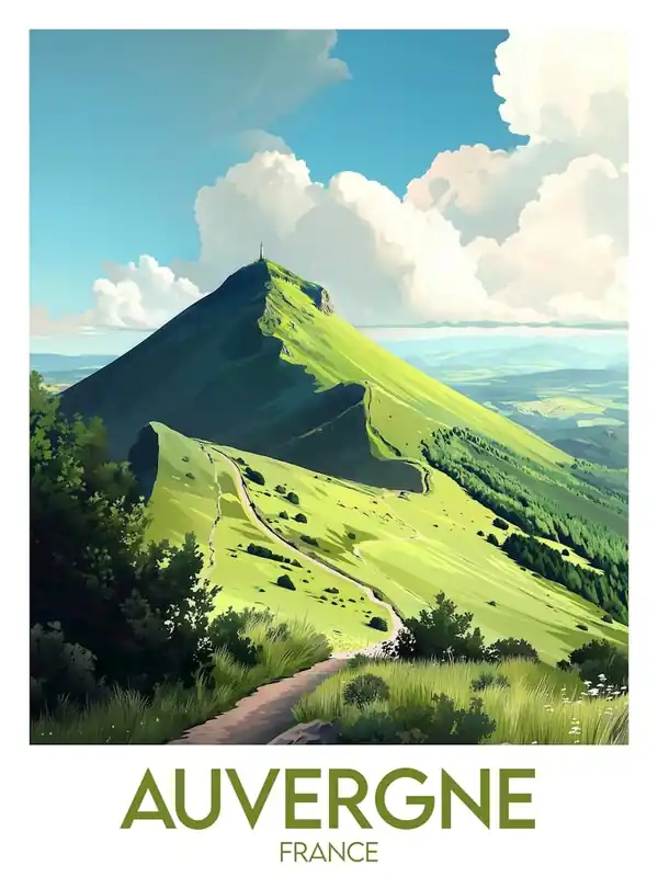 Affiche de voyage Auvergne 1 Cheap