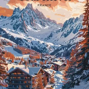 Weekend Sale Courchevel France Snow Art Illustration