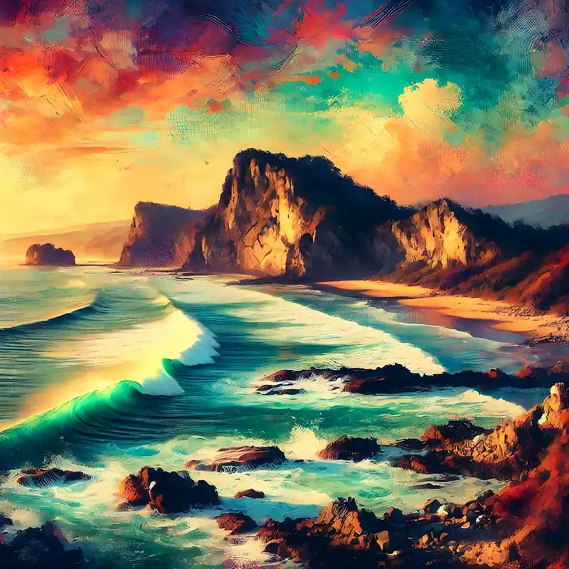 Rugged Beauty Of La Libertad Coastline – A Digital Artwork Of El Salvador S Iconic Shores Shop Now