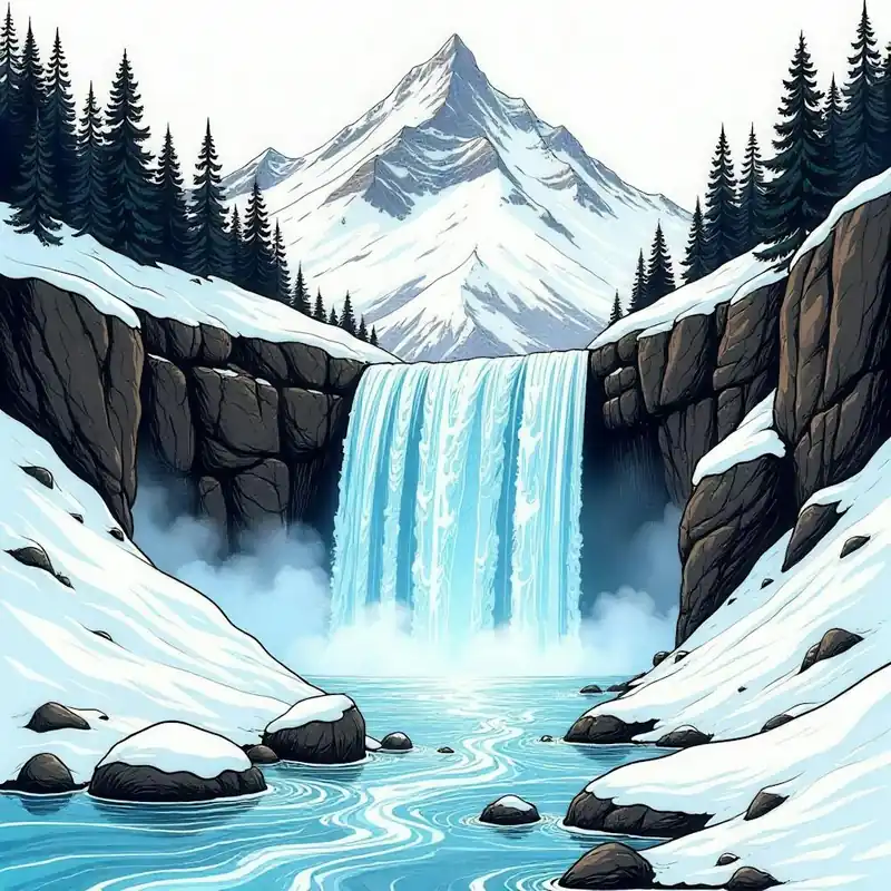 Waterfall In Winter Limited Edition
