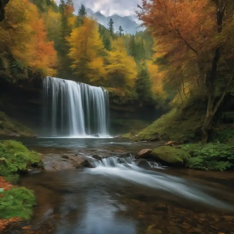 Express Delivery Waterfall In Autumn