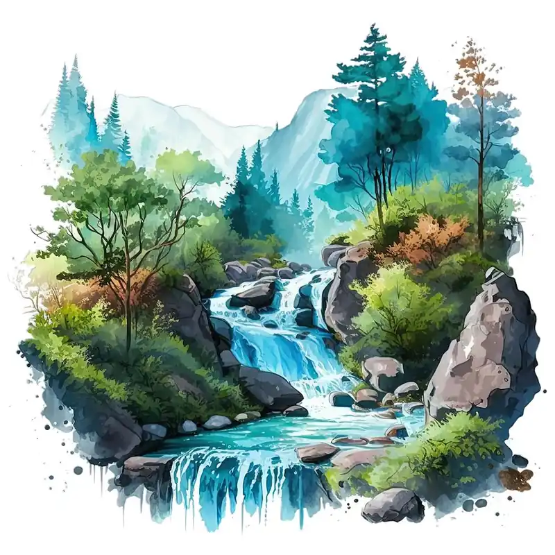 Watercolor Waterfall 3 Special Discount
