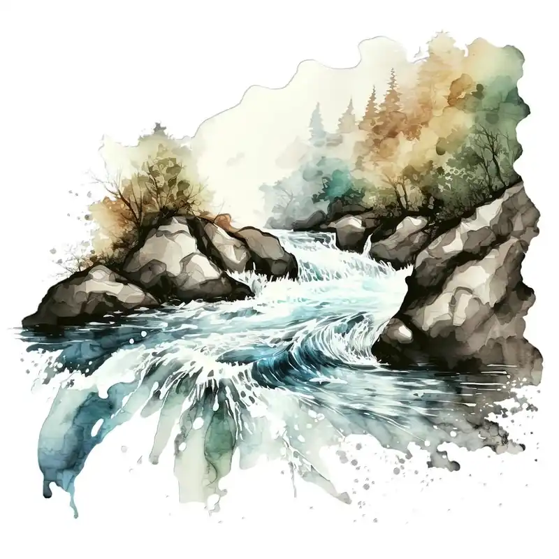 Watercolor Of A River Editor’s Pick