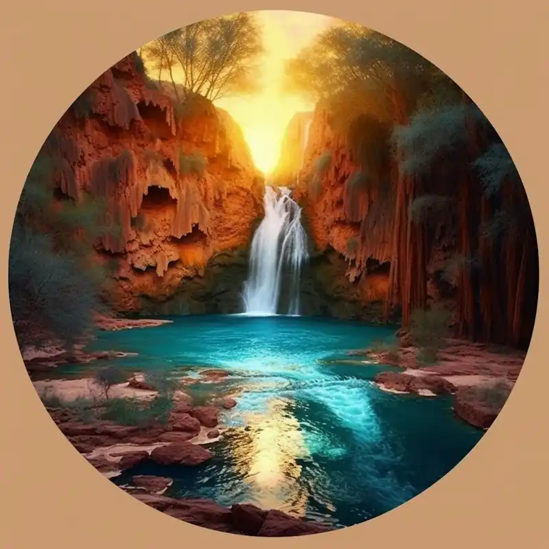Special Offer Sunset Over A Waterfall